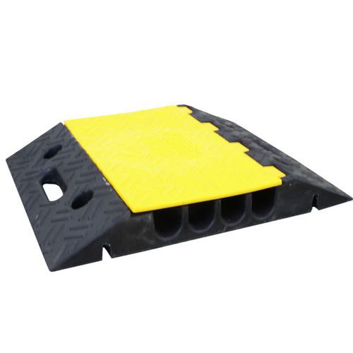 Viso - Protège câbles modulaire 4 canaux Ø35 mm - 0.4m Noir/jaune - Charge 20t - Éco-responsable