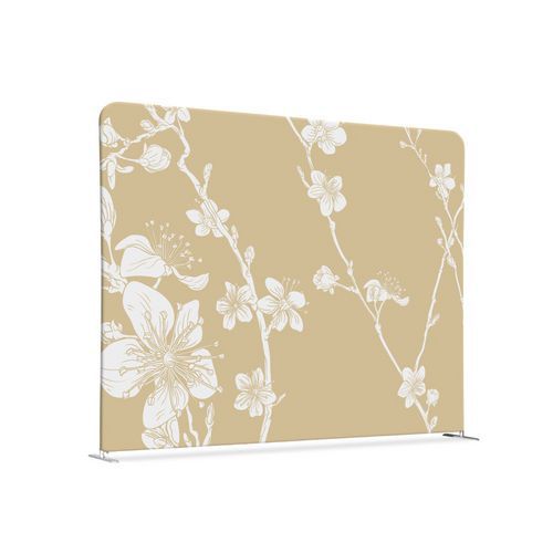 Cloison En Tissu 150-150 Double Fleurs De Cerisier Japonais Abstraites Beiges