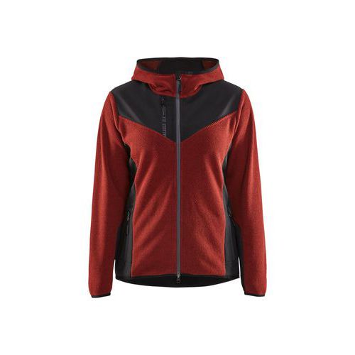 Veste De Travail Tricotée Avec Softshell Femme Rouge/noir S