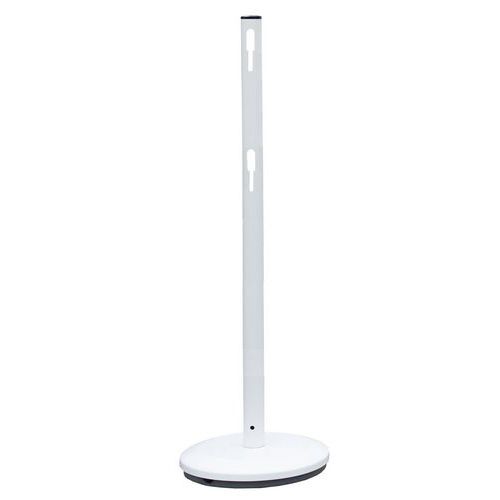 Poteau De Balisage Acier Blanc À Chaine Avec Base