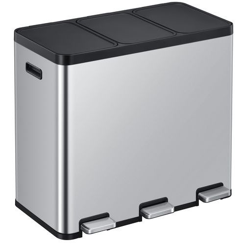 Poubelle à pédale Tri-sélectif Essential 20+20+20 L, EKO gris Poubelle à pédale Tri-sélectif Essential 20+20+20 L, EKO gris