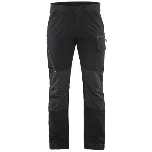 Pantalon De Travail Maintenance Stretch 4d Noir/jaune Fluo D124