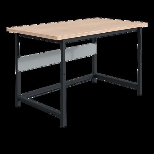 Sofame - Poste de travail PACKLOG - L2000mm Gris Foncé - Réglable en hauteur 764-1044mm - Charge 300kg - Éco-responsable
