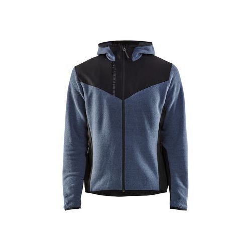 Veste De Travail Tricot Jacquard Bleu Guède Marine Foncé