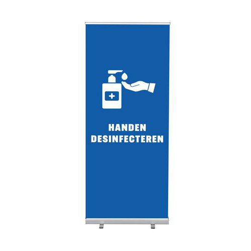 Roll-banner Budget 85 Komplett-set Désinfecter Les Mains Bleu Néerlandais