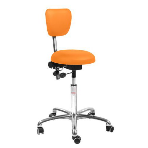 Chaise Oxford Imitation Cuir - Orange - 73 Cm