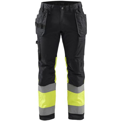 Pantalon Artisan Haute Visibilité Noir Et Jaune Fluo