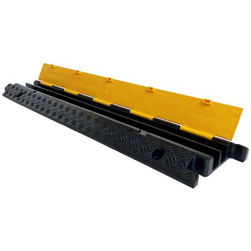 Viso - Protège câbles à capot 2 canaux - 1m x 250mm x 50mm - Charge 40t - Noir/Jaune - Éco-responsable