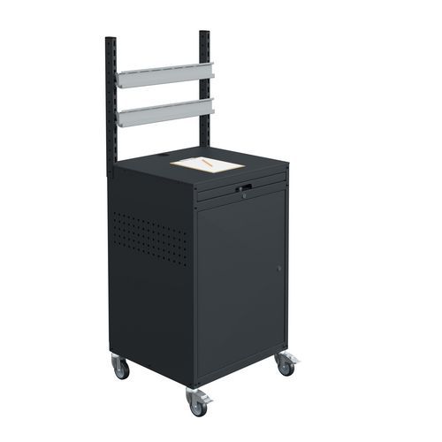 Armoire Mobile Avec 2 Rails Support Bacs à Bec - Anthracite