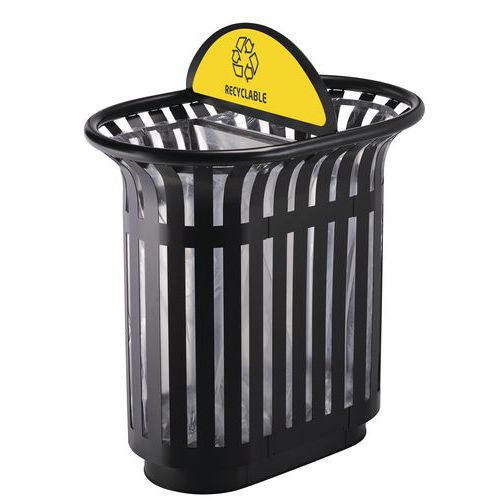 Corbeille 2 Flux Avec Totem Gris Manganèse Tulipe-rossignol