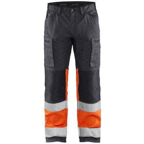 Pantalon Artisan à Stretch Marine Et Jaune Fluo