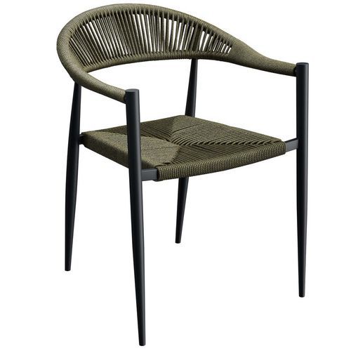 Fauteuil Exterieur - Alu - Tressage Olive - Amsterdam