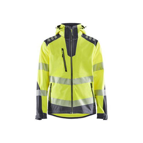 Veste De Sécurité Softshell Haute Visibilité Gris Jaune Fluo