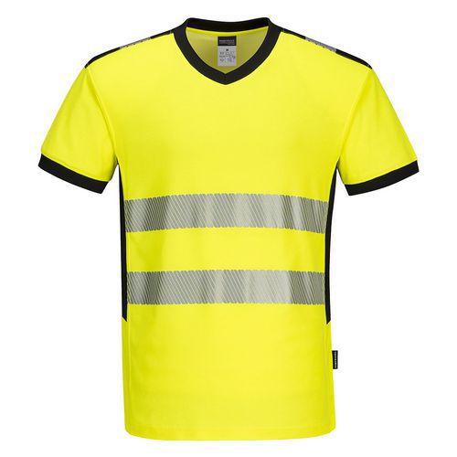 T-shirt Col V Pw3 Haute Visibilité Pw31 Noir/jaune S