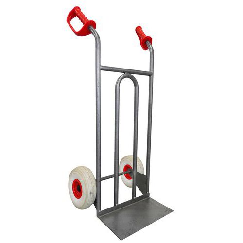 Stockman - Diable Acier Droit 250 kg Roues Pneumatiques Increvables - Gris - Robuste et Fiable