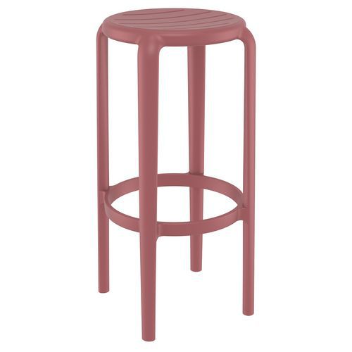 Tabouret Extérieur - Polypropylène - Marsala - H75 - Tom Bar