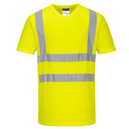 T-shirt Col V Avec Empiècements Latéraux S179 Noir/jaune Xl