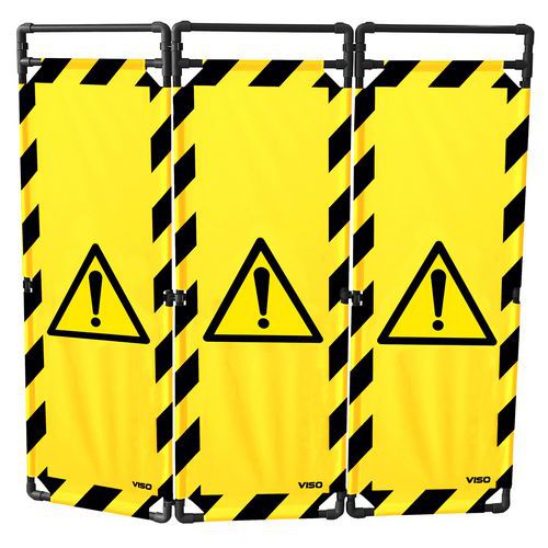 Viso - Barrière d'intervention 180cm 3 vantaux - Noir/jaune - Sécurité Voirie