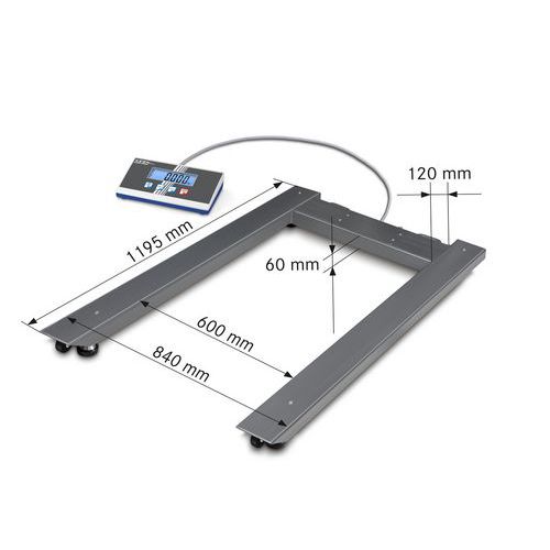 Pèses-palettes Kern Uib 1.5t-4 Portée 1500 Kg Lecture 500 G