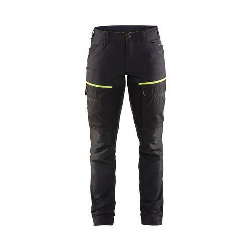 Pantalon De Travail Maintenance Stretch Femme Noir/jaune Fluo D22
