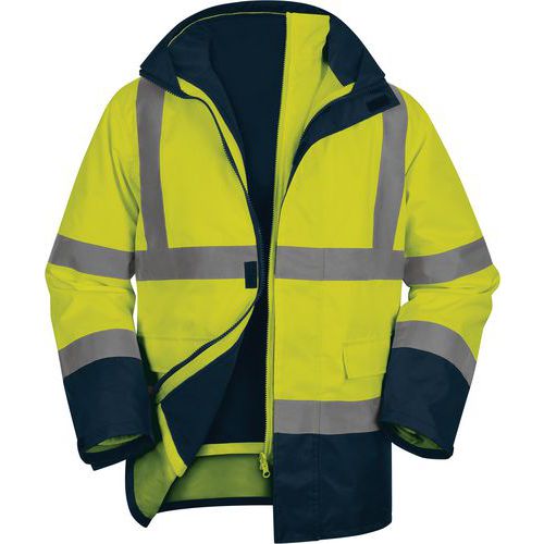 Parka 5 En 1 Haute Visibilité Jaune Fluo-marine Taille Xxl