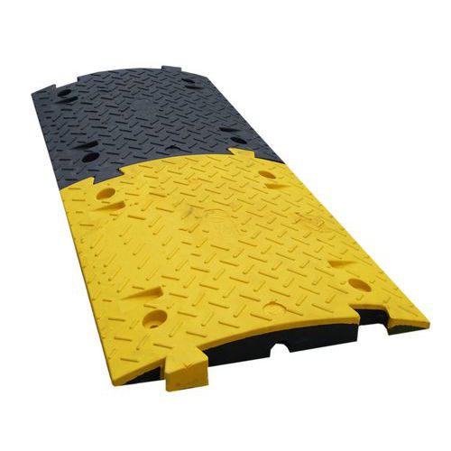 Viso - Lot de 2 ralentisseurs modulables Noir/Jaune - Caoutchouc 1000mm - 15 km/h - Charge 40t - Éco-responsable