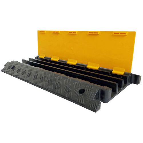 Viso - Protège câbles à capot 3 canaux Ø 52 mm - Noir/jaune - Charge 40t - Éco-responsable