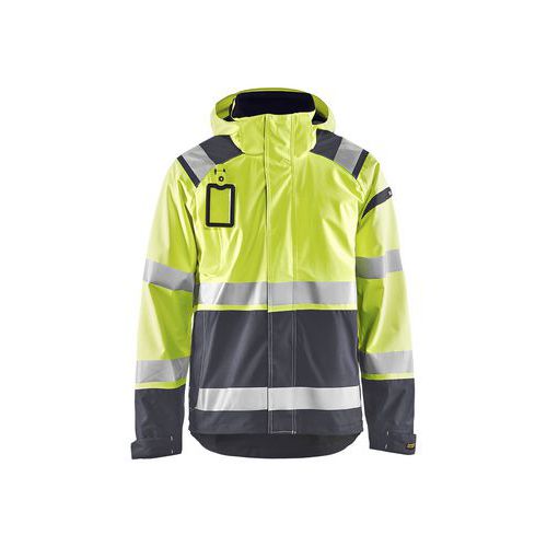 Veste Hardshell Stretch 2d Jaune Fluo Et Gris Moyen