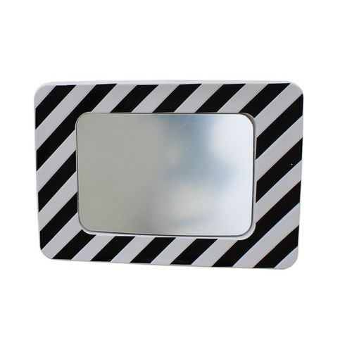 Viso - Miroir d'agglomération Rectangulaire Noir/Blanc 900x600mm - Extérieur - Vision 130° - Idéal Voie Publique