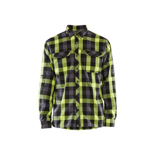 Chemise Flannelle Noir/jaune Fluo - Unisexe