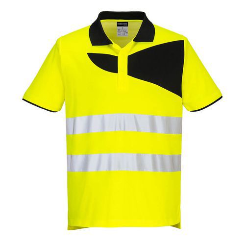 Polo Haute Visibilité Pw2 Noir/jaune Xxl