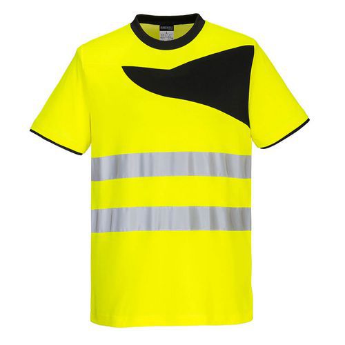 T-shirt Haute Visibilité Pw2 Noir/jaune S