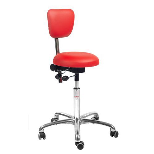 Chaise Oxford Imitation Cuir - Rouge - 73 Cm