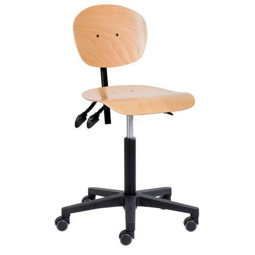 Siège Natur Bas Roulettes Profondeur Réglable Polyamide