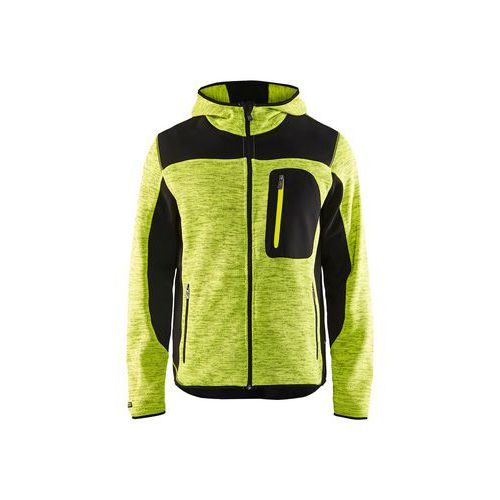 Veste De Travail Tricotée à Capuche En Jaune Fluo Noir