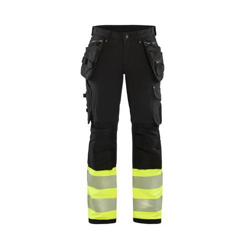 Pantalon Haute-visibilité Stretch 4d Femme Noir Jaune D23