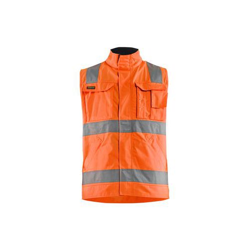Gilet Sans Manches Haute Visibilité Orange Fluo Marine