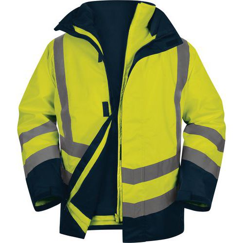 Parka 5 En 1 Haute Visibilité Jaune Fluo-marine Taille M