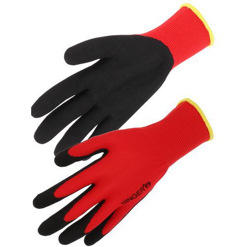 Singer Safety - Gant de manutention enduction nitrile sablé - Taille 8 - Protection mécanique - Norme EN 388 4131X