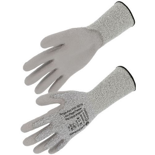 Singer Safety - Gant anti-coupure niveau D PHD305PU - Taille 7 - Polyuréthane Paume - Protection Coupure ISO 13997 D
