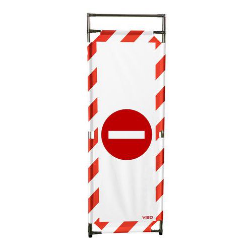 Viso - Barrière d'intervention 1,80m Rouge/Blanc - Sécurité Voirie - Logo Interdit - Recyclable