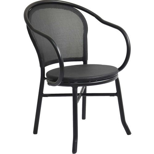 Fauteuil Extérieur - Alu - Textilène Noir - Dauphine