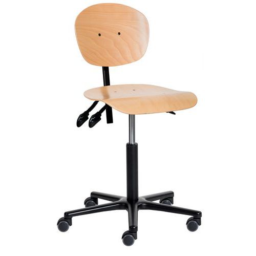 Siège Natur Bas Embase Polyamide Sur Roulettes