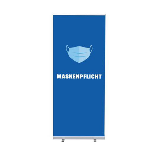 Roll-banner Budget 85 Komplett-set Port Du Masque Obligatoire Bleu Allemand