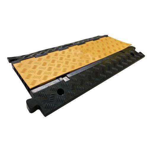 Viso - Protège câbles à capot 6 canaux Ø 25mm - Noir/jaune - Charge 40t - Éco-responsable