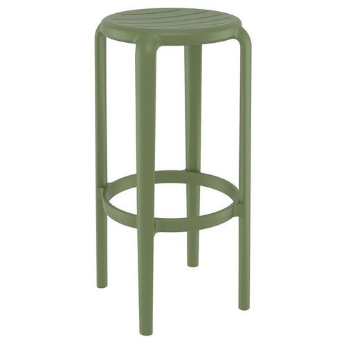 Tabouret Extérieur - Polypropylène - Olive - H75 - Tom Bar