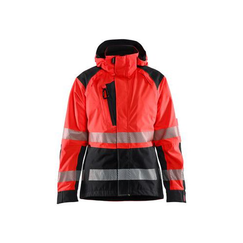 Veste De Travail Hardshell Pour Femme De Couleur Rouge Noir