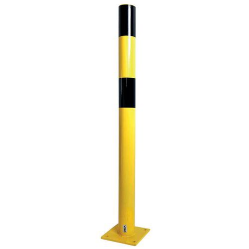 Viso - Poteau de protection acier Noir/jaune à visser Ø90 mm - 1200 mm H - Intérieur/Extérieur - Entrepôt