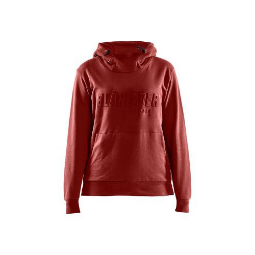 Sweat à Capuche Imprimé 3d Femme Rouge Brique