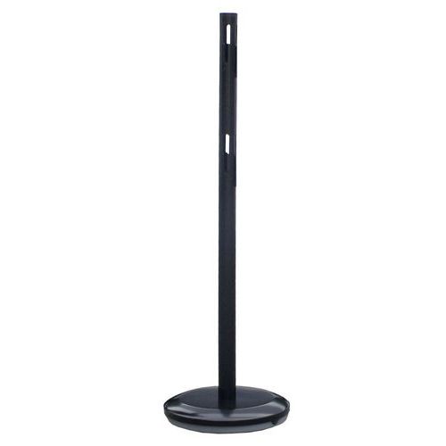 Viso - Poteau de balisage acier noir à chaîne - Hauteur 1000 mm - Usage intérieur/extérieur - Base incluse